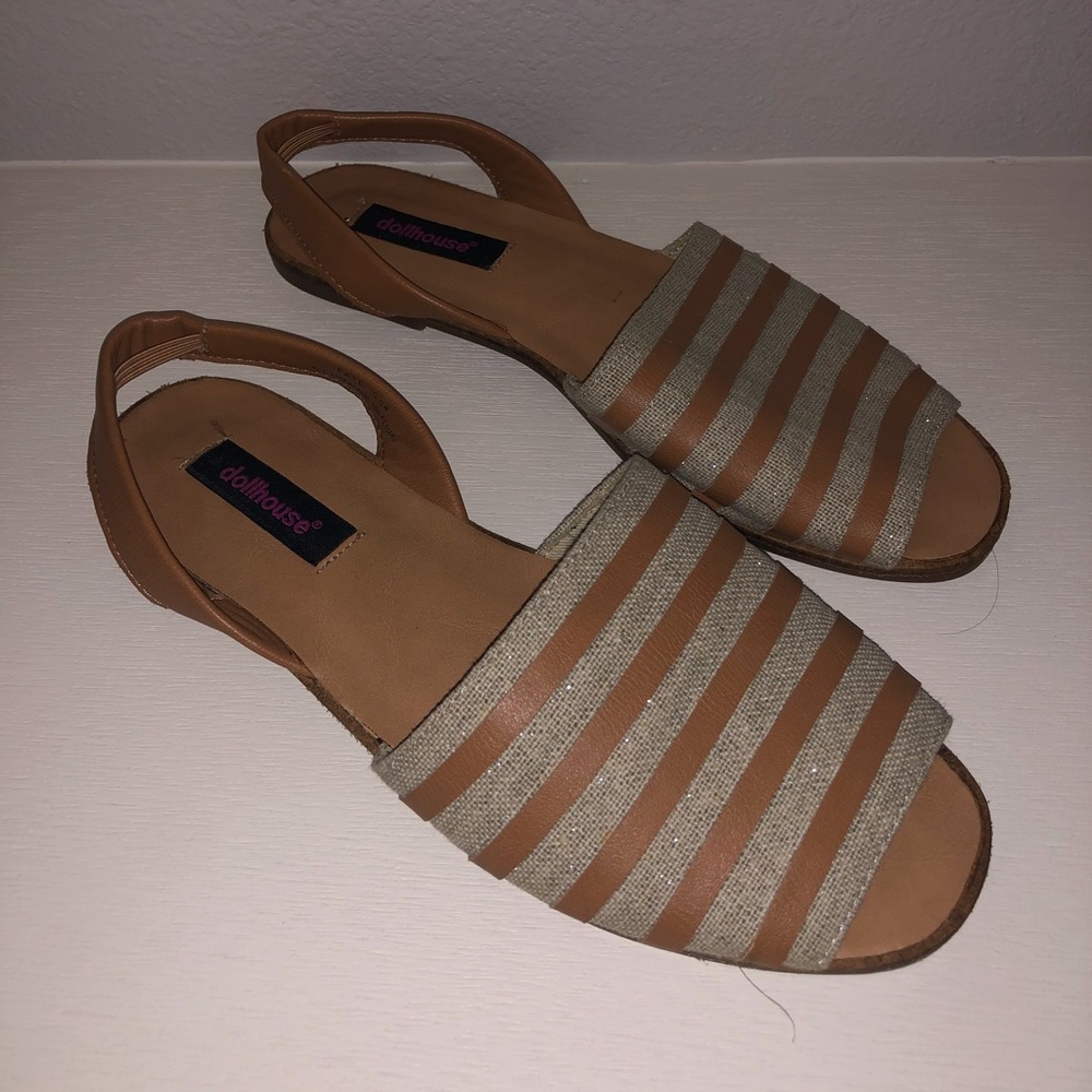 Tan and cream summer sandals